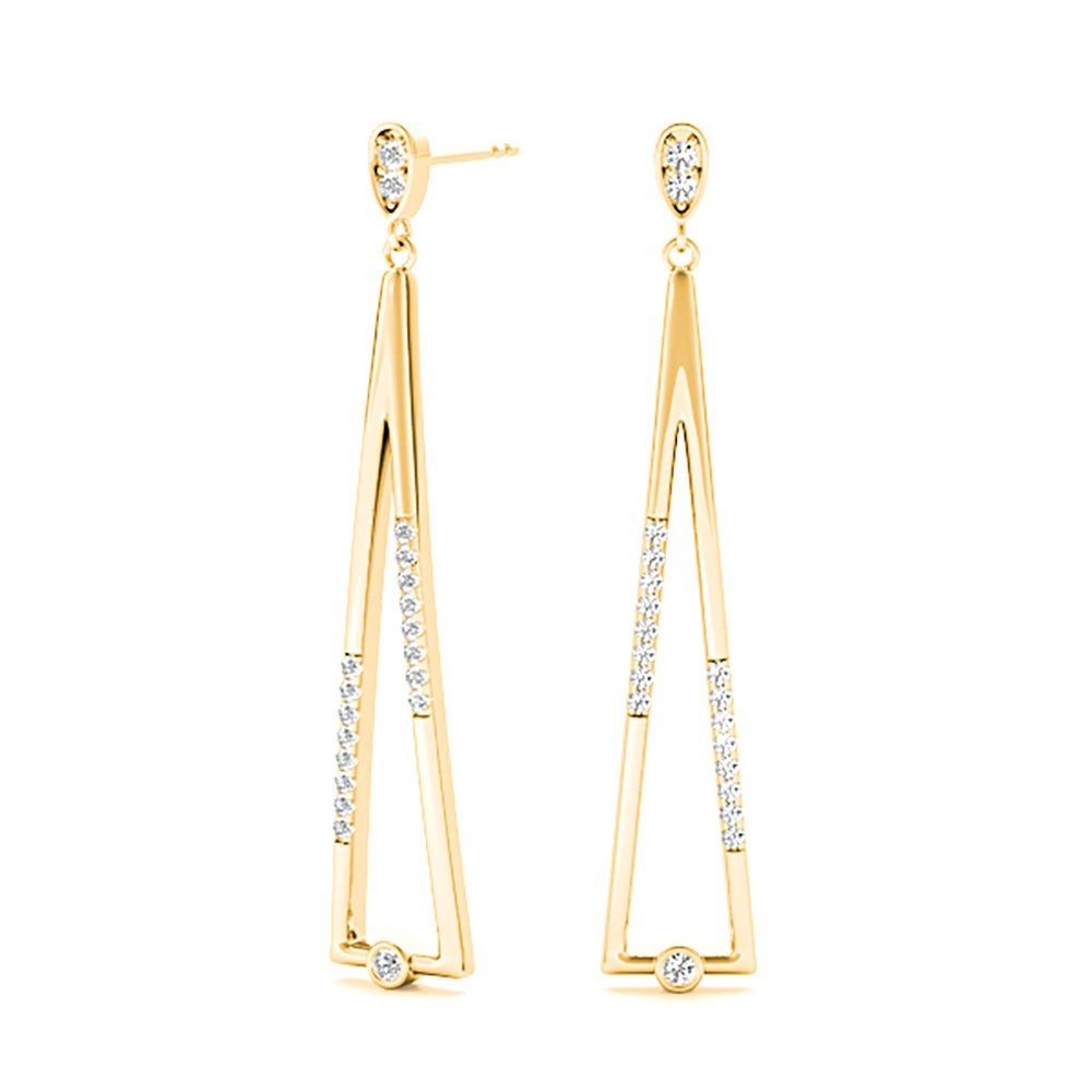 0.25 ctw Diamond Modern Drop Earrings-VIRABYANI